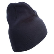 USMC Symbol Embroidered 8 Inch Short Beanie Made in USA - Navy OSFM