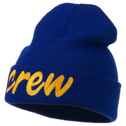 Crew Embroidered Long Knitted Beanie