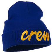 Crew Embroidered Long Knitted Beanie