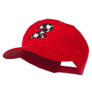 Checkered Flag Numbers Embroidered Red High Profile Cap