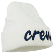 Crew Embroidered Long Knitted Beanie