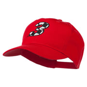 Checkered Flag Numbers Embroidered Red High Profile Cap