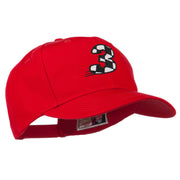 Checkered Flag Numbers Embroidered Red High Profile Cap