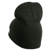 Veteran US Navy Symbol Embroidered 8 Inch Knit Short Beanie Made in USA - Graphite OSFM