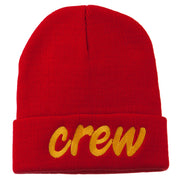 Crew Embroidered Long Knitted Beanie