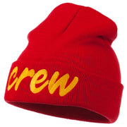 Crew Embroidered Long Knitted Beanie