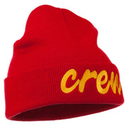 Crew Embroidered Long Knitted Beanie