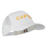 Captain Embroidered Mesh Back Cap