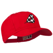 Checkered Flag Numbers Embroidered Red High Profile Cap