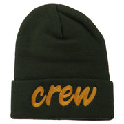 Crew Embroidered Long Knitted Beanie