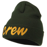 Crew Embroidered Long Knitted Beanie