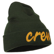 Crew Embroidered Long Knitted Beanie