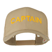 Captain Embroidered Mesh Back Cap