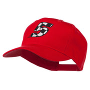 Checkered Flag Numbers Embroidered Red High Profile Cap