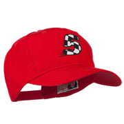 Checkered Flag Numbers Embroidered Red High Profile Cap