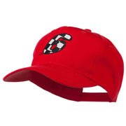 Checkered Flag Numbers Embroidered Red High Profile Cap