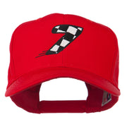 Checkered Flag Numbers Embroidered Red High Profile Cap