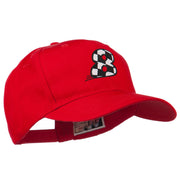 Checkered Flag Numbers Embroidered Red High Profile Cap