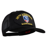 187th Airborne Rakkasans Patched Solid Cotton Twill Mesh Prostyle Cap - Black OSFM