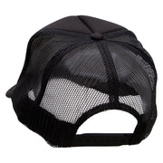 Embroidered Lady Red Hat Patched Foam Front Golf Style Mesh Back Cap - Black OSFM