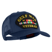 Gulf War 90-91 Veteran Patched Solid Cotton Twill 5 panel Mesh Back Cap - Navy OSFM