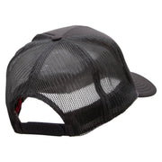 Embroidered Lady Red Hat Patched Foam Front Golf Style Mesh Back Cap - Charcoal OSFM