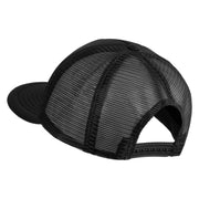 Old English Black C Patched Flat Bill Trucker Snapback Cap - Black OSFM