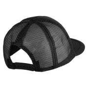 Old English Black C Patched Flat Bill Trucker Snapback Cap - Black OSFM