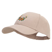 Autumn Flowers Embroidered Low Profile Structured  Cap - Khaki OSFM