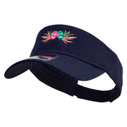 Mardi Gras Carnival Badge Mask Embroidered Cotton Twill Sun Visor - Navy OSFM