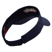 Mardi Gras Carnival Badge Mask Embroidered Cotton Twill Sun Visor - Navy OSFM