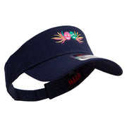 Mardi Gras Carnival Badge Mask Embroidered Cotton Twill Sun Visor - Navy OSFM