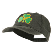 St. Patrick's Day Clover Embroidered Washed Cap