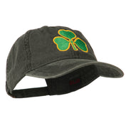 St. Patrick's Day Clover Embroidered Washed Cap