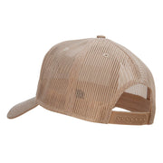 Canoeing Silhouette Embroidered Solid Cotton Twill 5 panel Mesh Back Cap