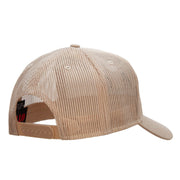 Canoeing Silhouette Embroidered Solid Cotton Twill 5 panel Mesh Back Cap