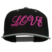 Calligraphy Love Embroidered Snapback Cap