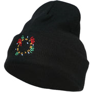 Clock with Decorations Embroidered Long Beanie