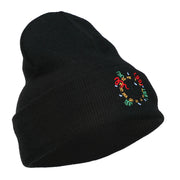 Clock with Decorations Embroidered Long Beanie