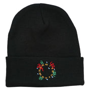 Clock with Decorations Embroidered Long Beanie