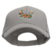 Autumn Flowers Embroidered Low Profile Structured Cap