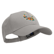 Autumn Flowers Embroidered Low Profile Structured Cap