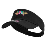 Mardi Gras Carnival Badge Mask Embroidered Cotton Twill Sun Visor - Black OSFM