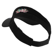 Mardi Gras Carnival Badge Mask Embroidered Cotton Twill Sun Visor - Black OSFM