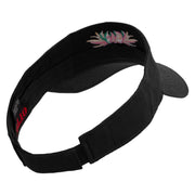 Mardi Gras Carnival Badge Mask Embroidered Cotton Twill Sun Visor - Black OSFM