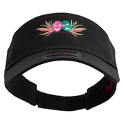 Mardi Gras Carnival Badge Mask Embroidered Cotton Twill Sun Visor - Black OSFM