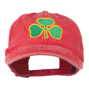 St. Patrick's Day Clover Embroidered Washed Cap