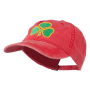 St. Patrick's Day Clover Embroidered Washed Cap