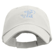 Drink Like A Fish Embroidered Low Profile Washed Cap - White OSFM