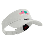 Mardi Gras Carnival Badge Mask Embroidered Cotton Twill Sun Visor - White OSFM